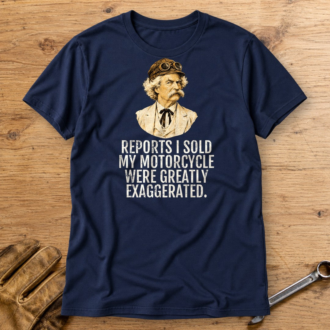 Mark Twain Greatly Exaggerated T-Shirt - Navy - bench