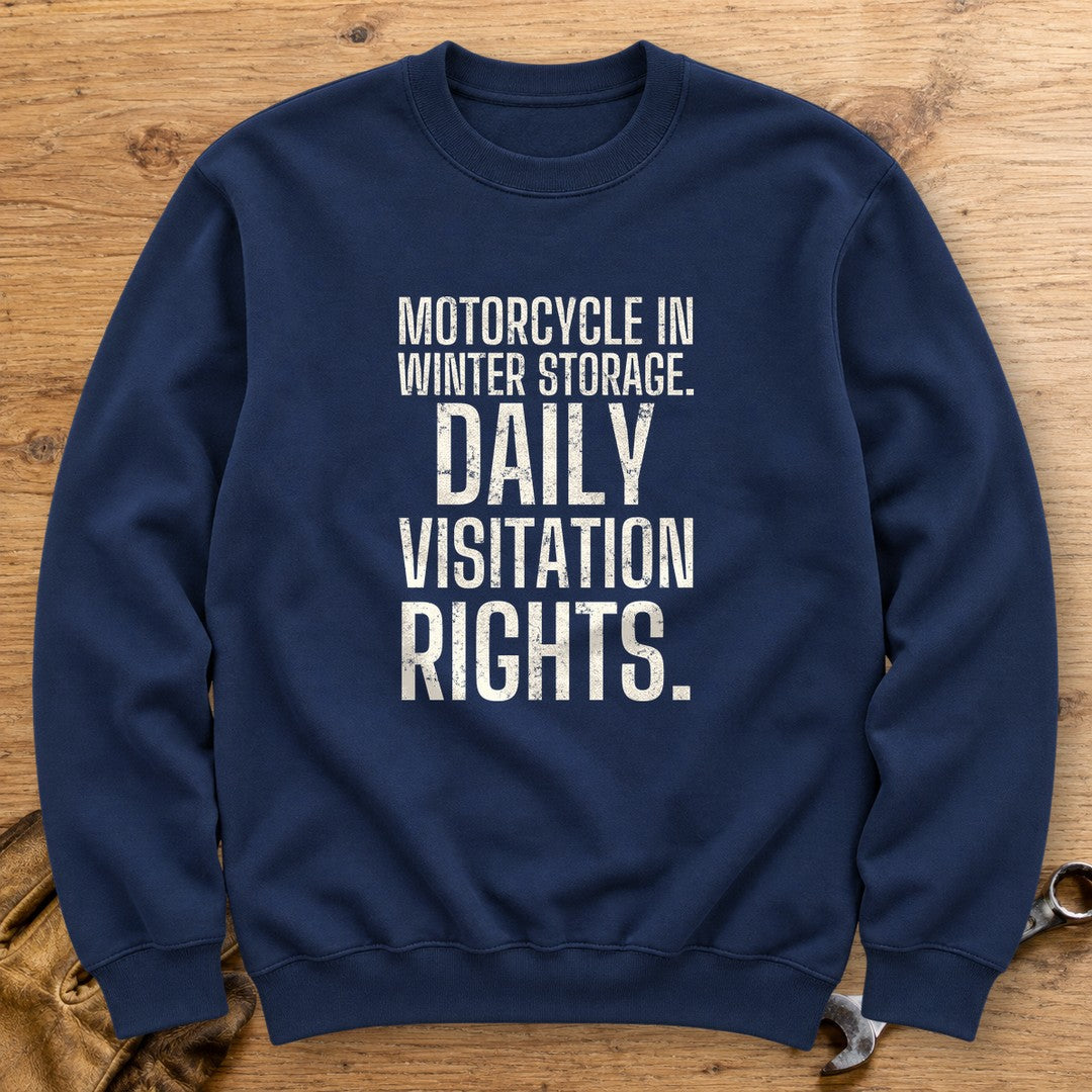 Daily Visitation Rights Crewneck Sweatshirt - Navy - bench