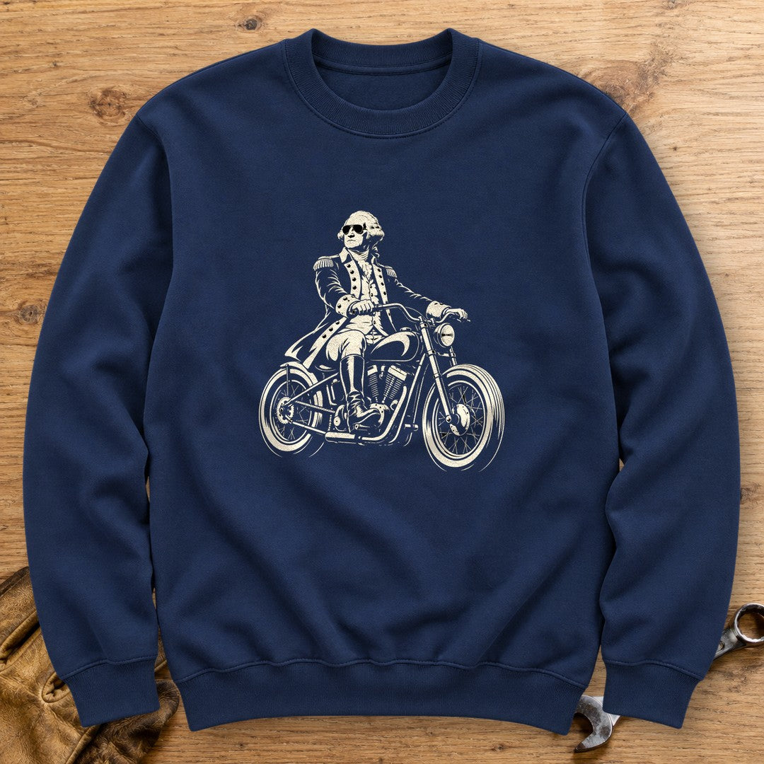 George Washington Bobber Shades Crewneck Sweatshirt - Navy - bench