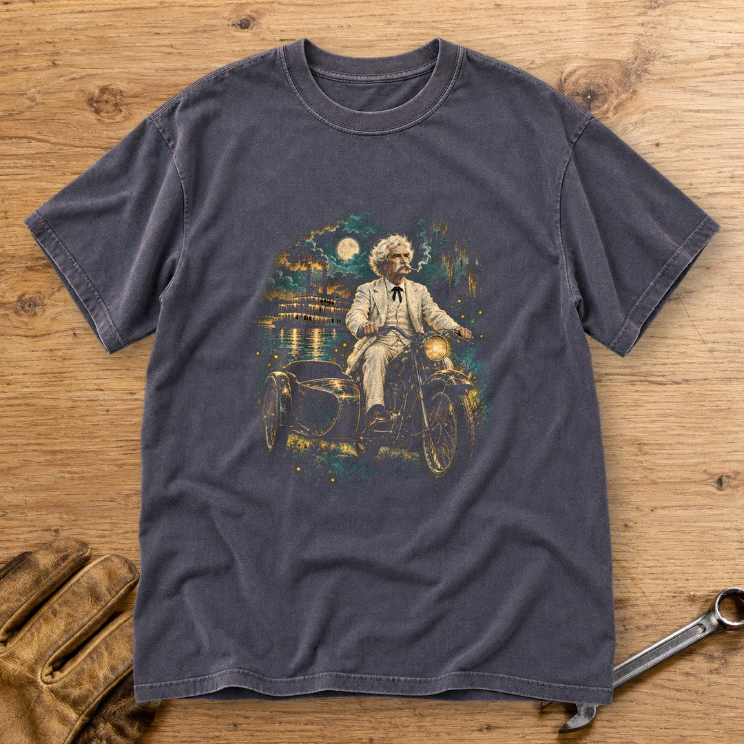 Mark Twain Sidecar Evening Premium T-Shirt - Navy - bench
