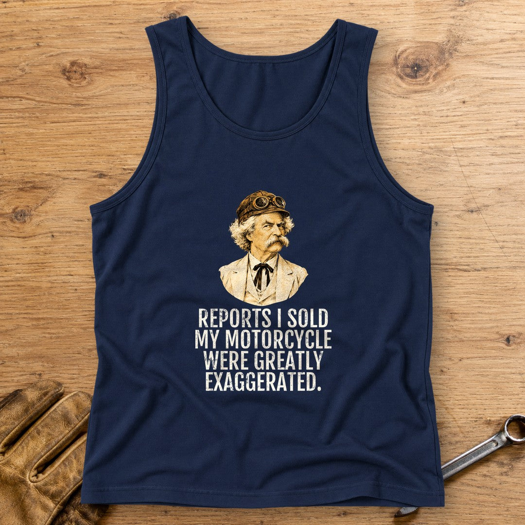 Mark Twain Greatly Exaggerated Tank Top - Navy - bench