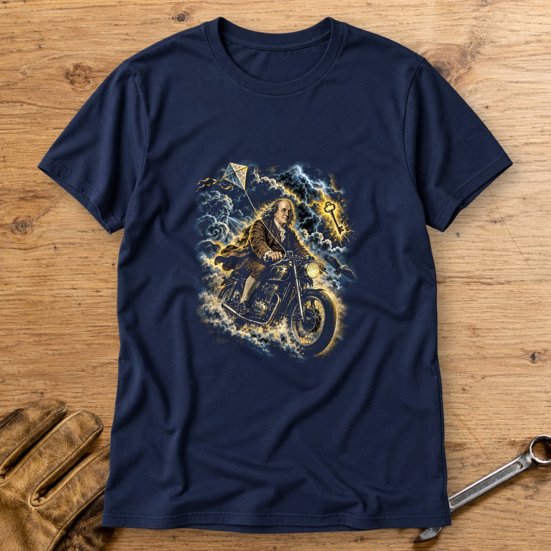 Benjamin Franklin Storm Rider T-Shirt - Navy - bench