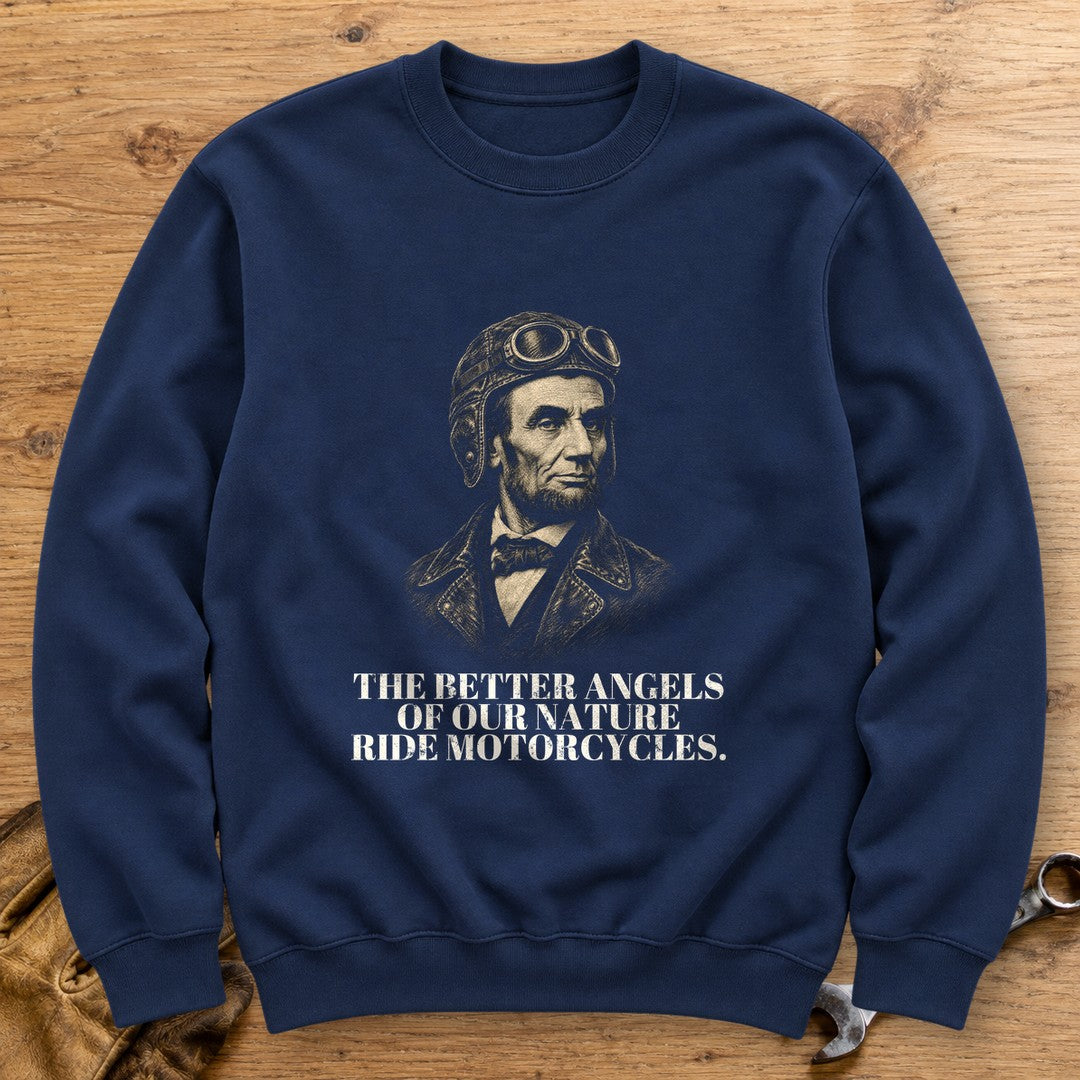 Abraham Lincoln Better Angels Ride Crewneck Sweatshirt - Navy - bench