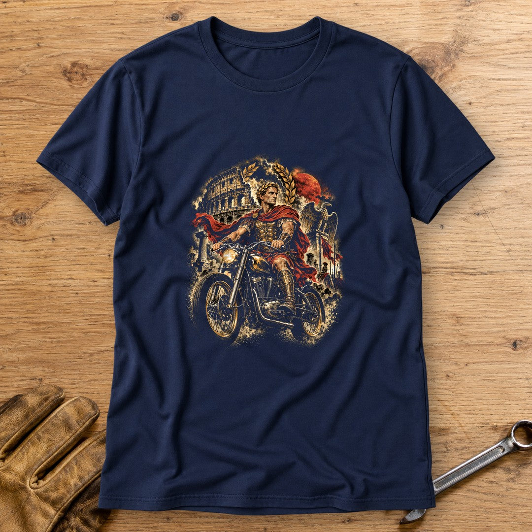 Julius Caesar Rides Rome T-Shirt - Navy - bench