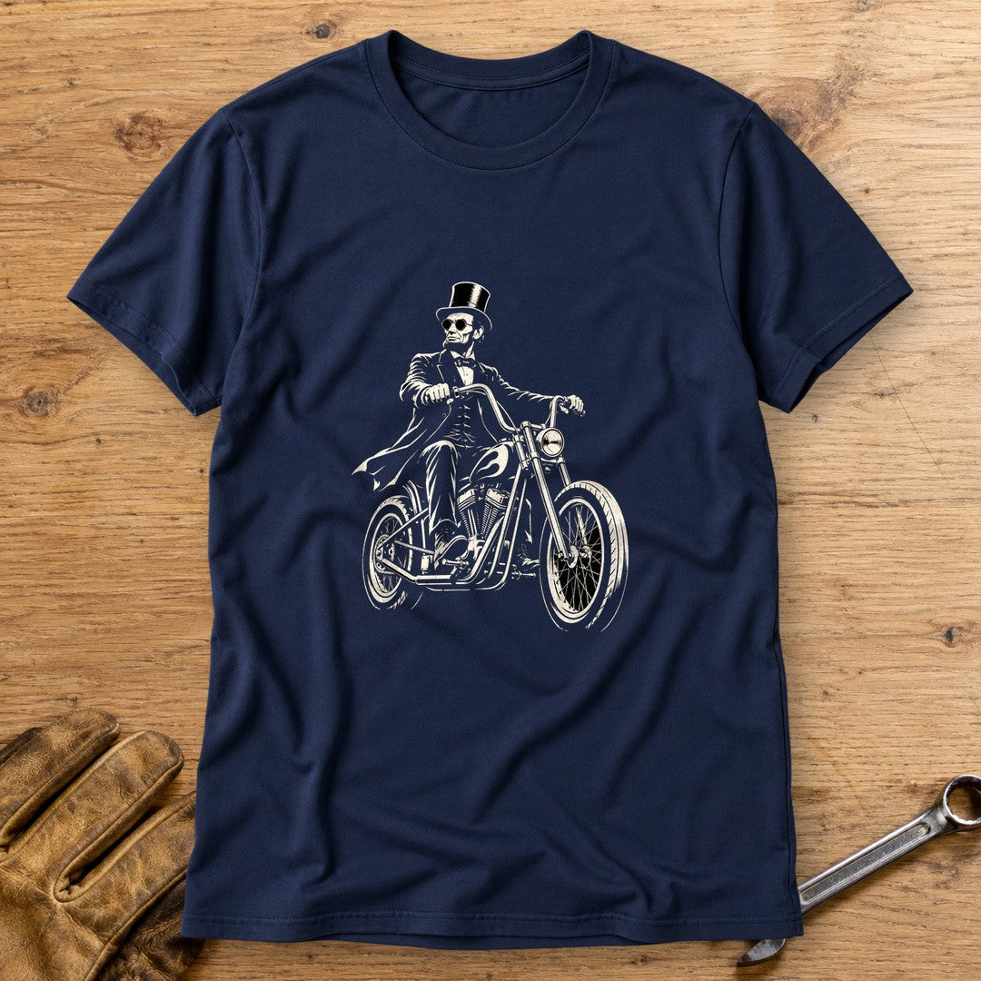 Abraham Lincoln Chopper Shades T-Shirt - Navy - bench