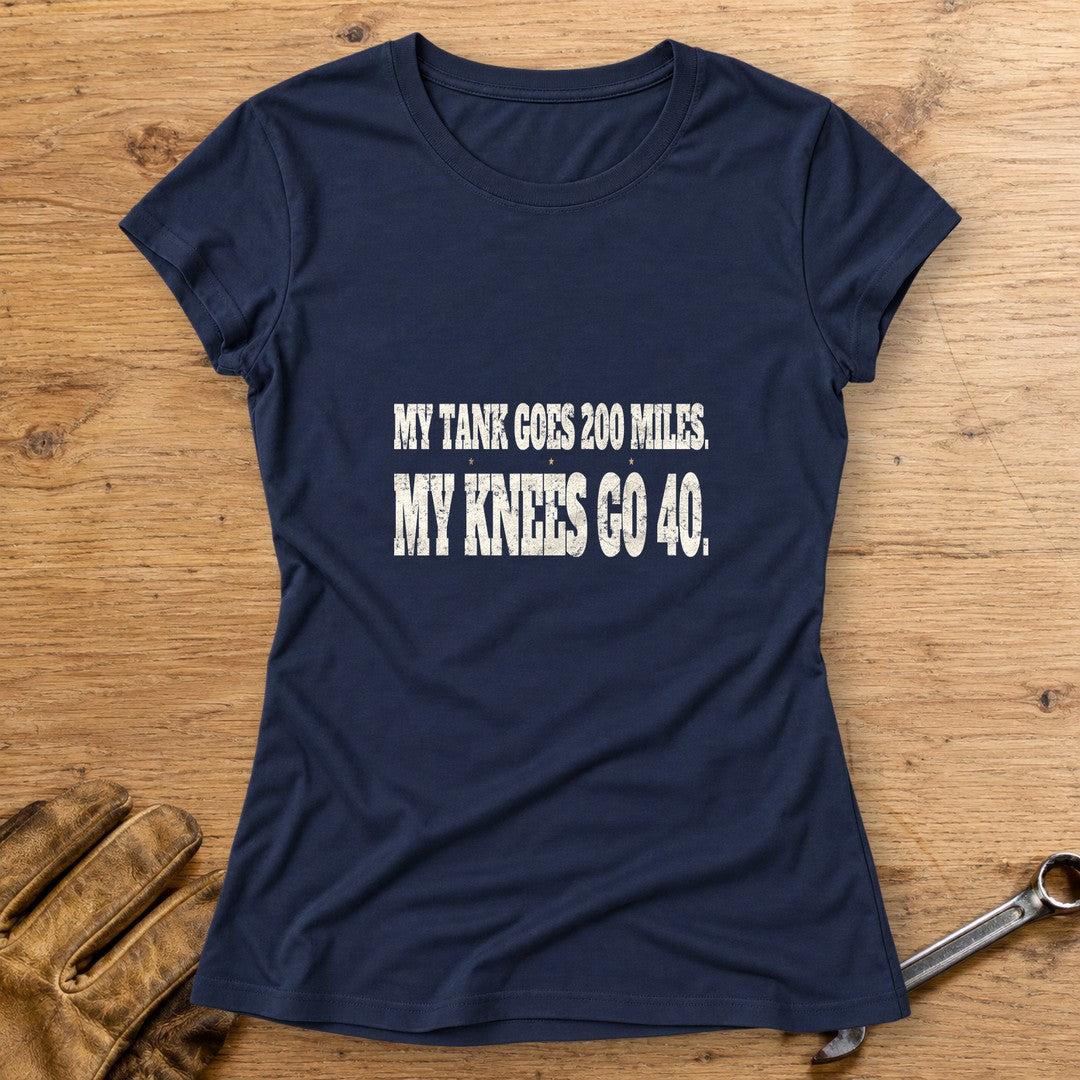 Knees Go Forty Women's T-Shirt - Navy - bench