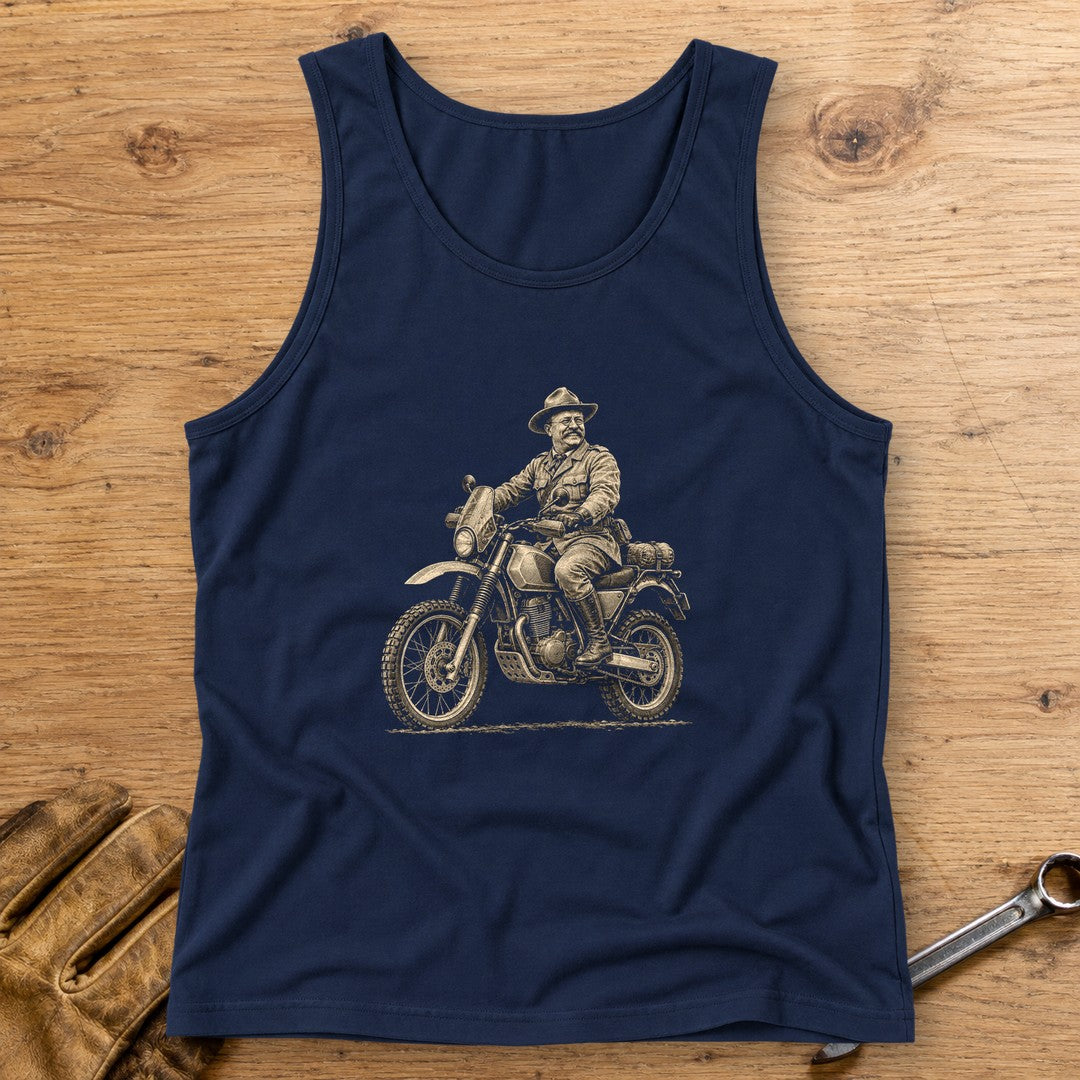Theodore Roosevelt Rough Rider Tank Top - Navy - bench