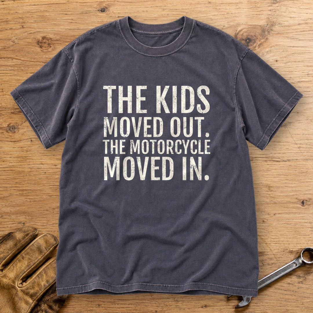 Kids Moved Out Premium T-Shirt - Navy - bench