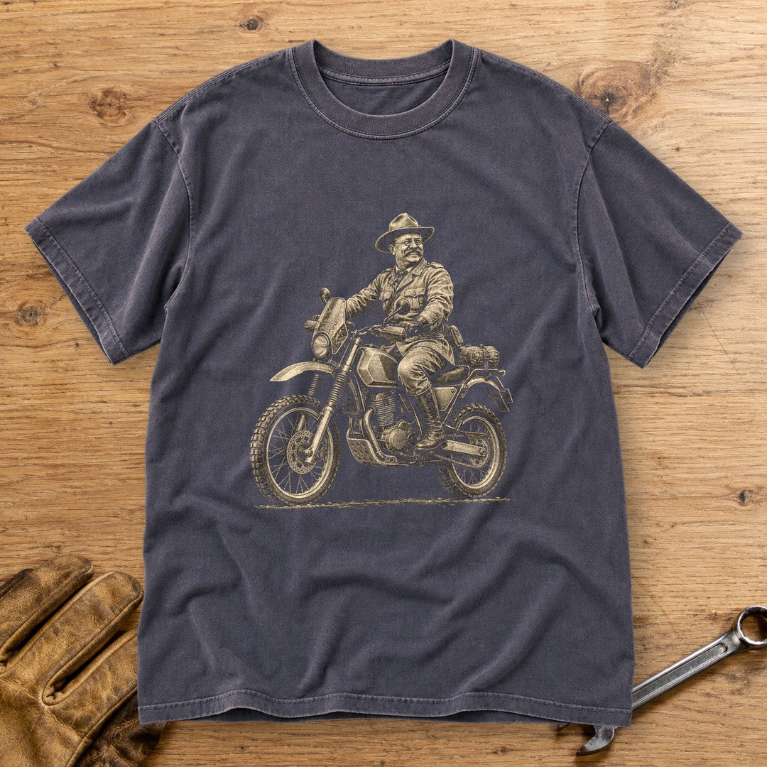 Theodore Roosevelt Rough Rider Premium T-Shirt - Navy - bench