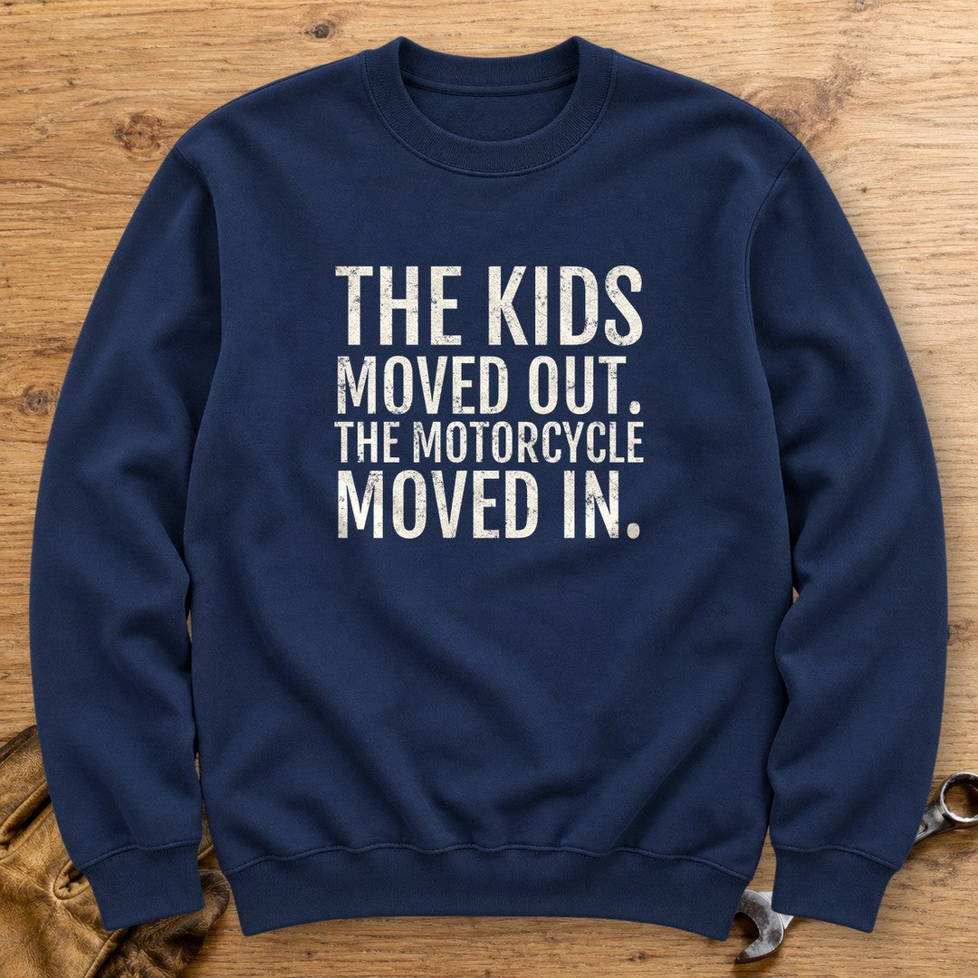 Kids Moved Out Crewneck Sweatshirt - Navy - bench