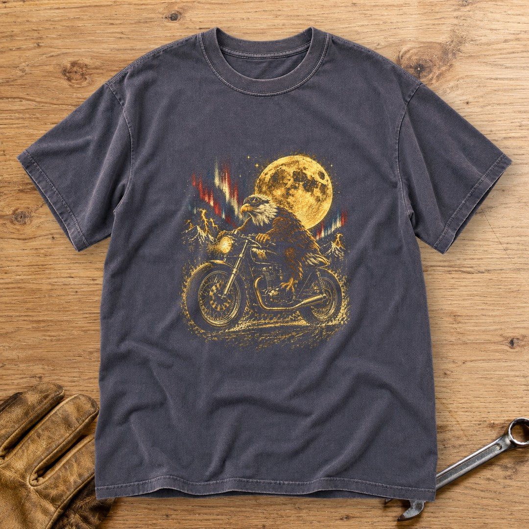 Moonlight Eagle Rider Premium T-Shirt - Navy - bench