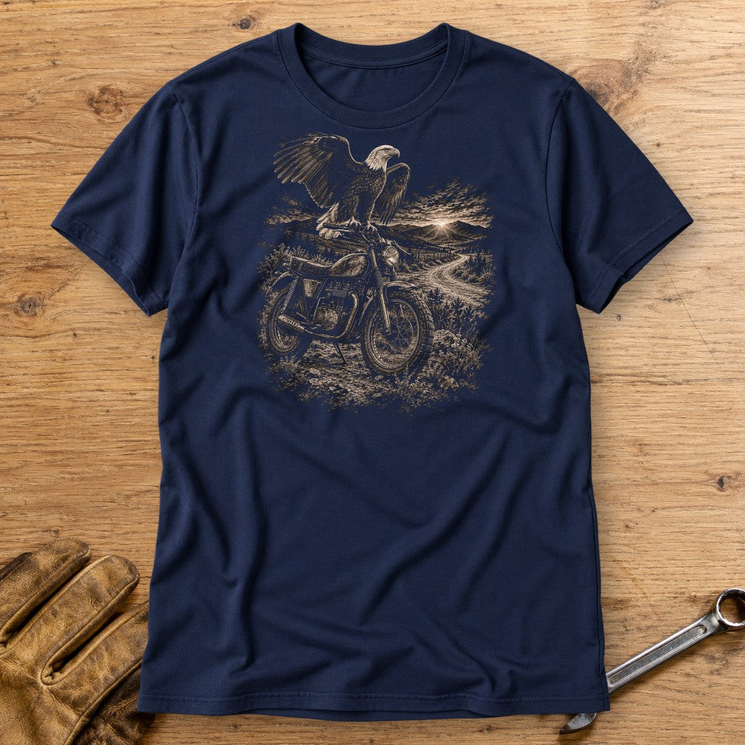 Eagle Lookout T-Shirt - Navy - bench