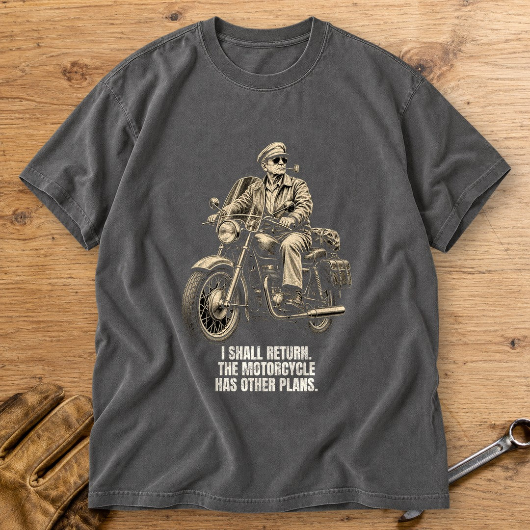 Douglas MacArthur Motorcycle Has Other Plans Premium T-Shirt - Pepper - bench