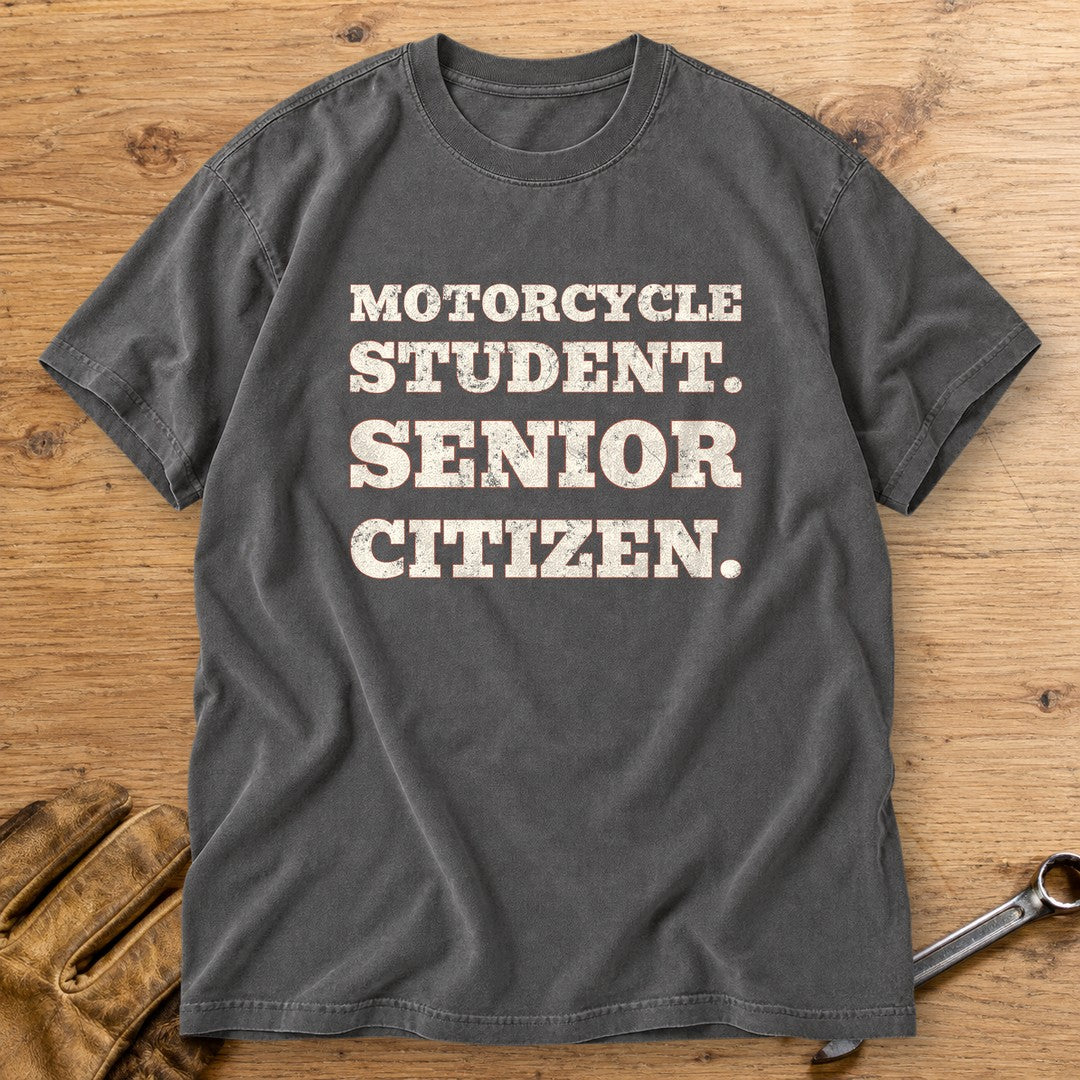 Motorcycle Student Premium T-Shirt - Pepper - bench