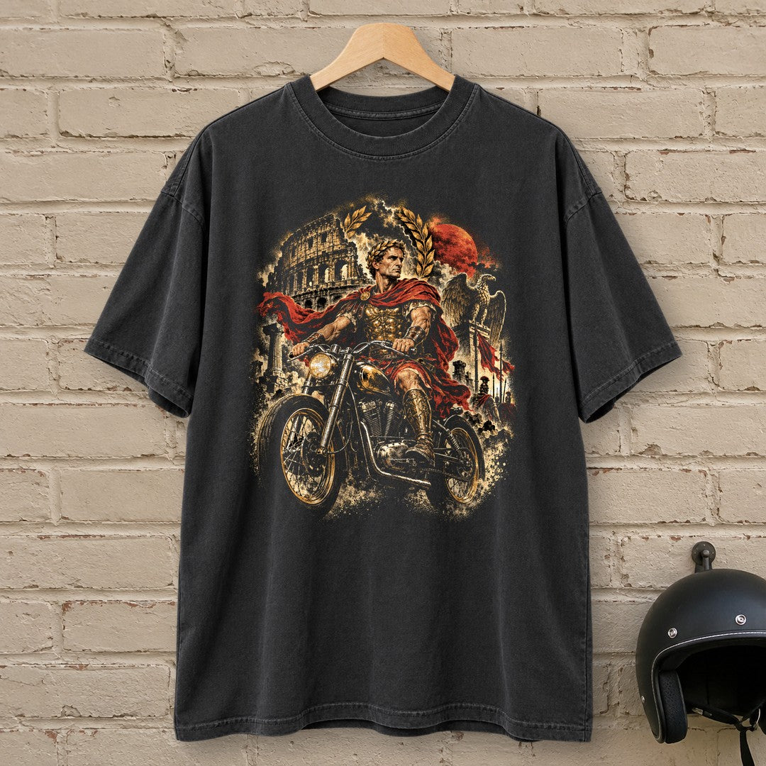 Julius Caesar Rides Rome Premium T-Shirt - Black - brick