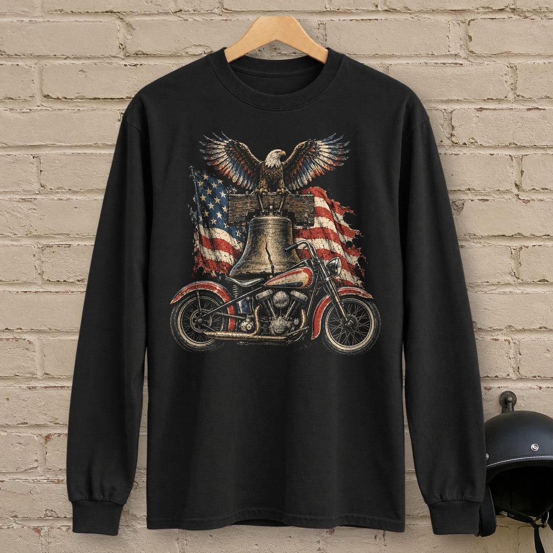 Liberty Bell Ride Long Sleeve T-Shirt - Black - brick