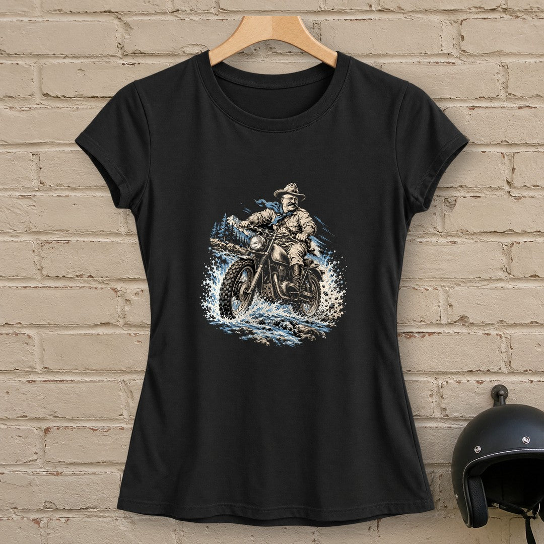 Theodore Roosevelt River Crossing Women's T-Shirt - Black - brick