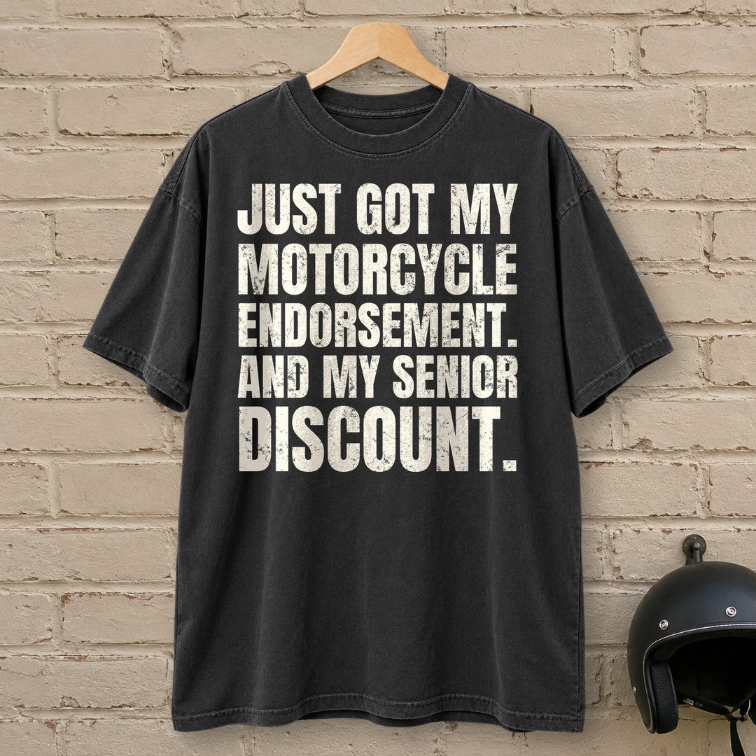 Senior Discount Rider Premium T-Shirt - Black - brick