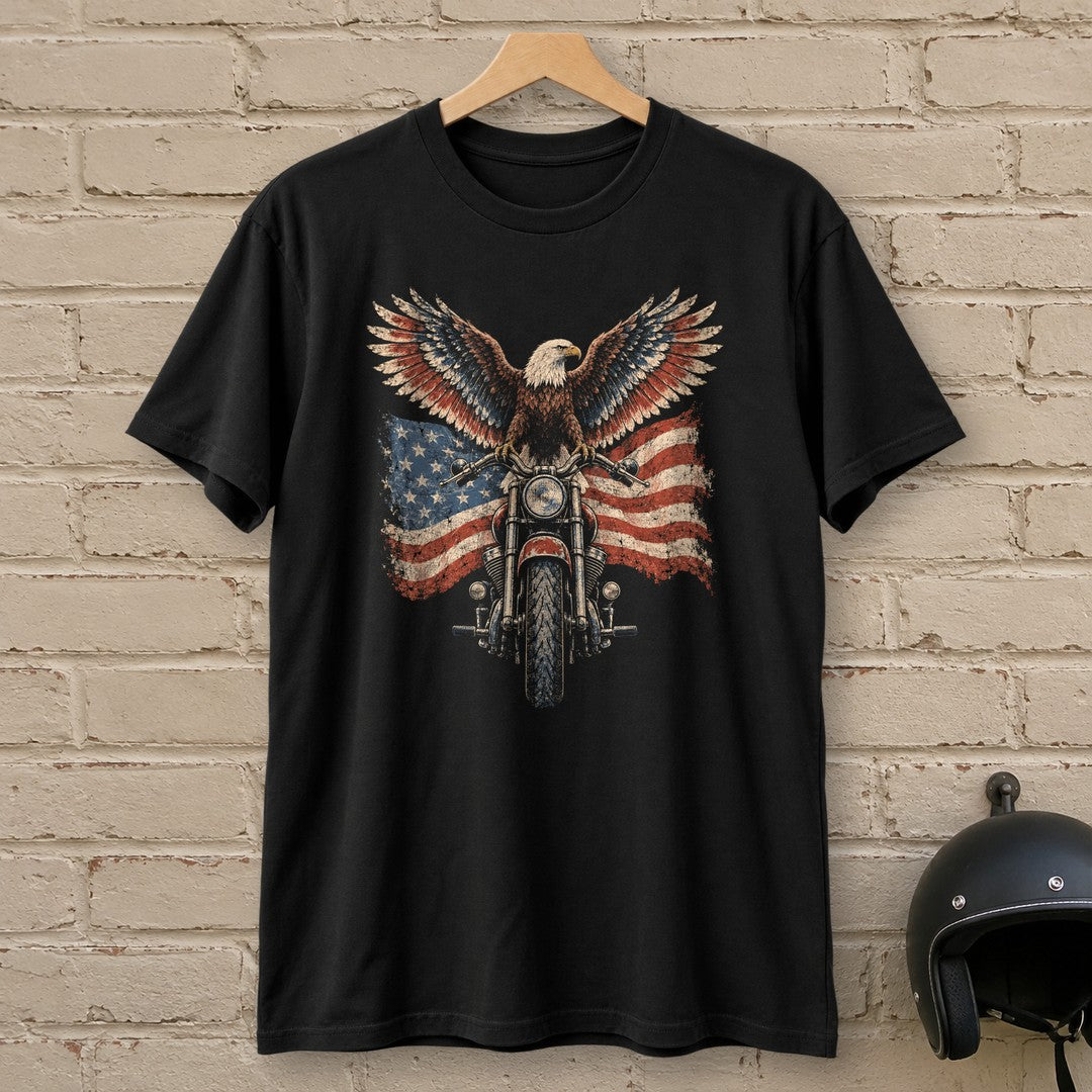Eagle on the Handlebars T-Shirt - Black - brick