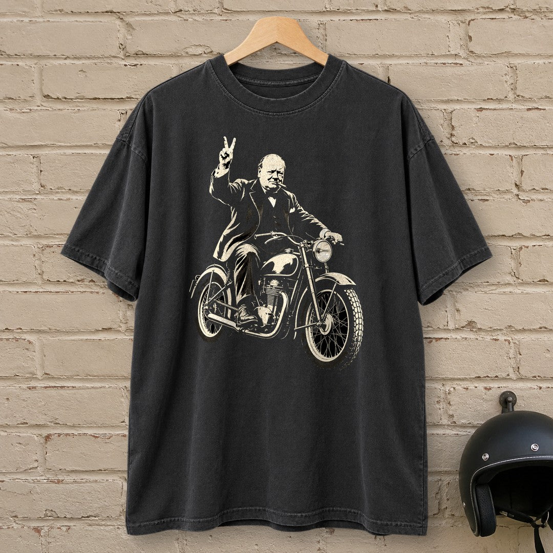 Winston Churchill Victory Ride Premium T-Shirt - Black - brick
