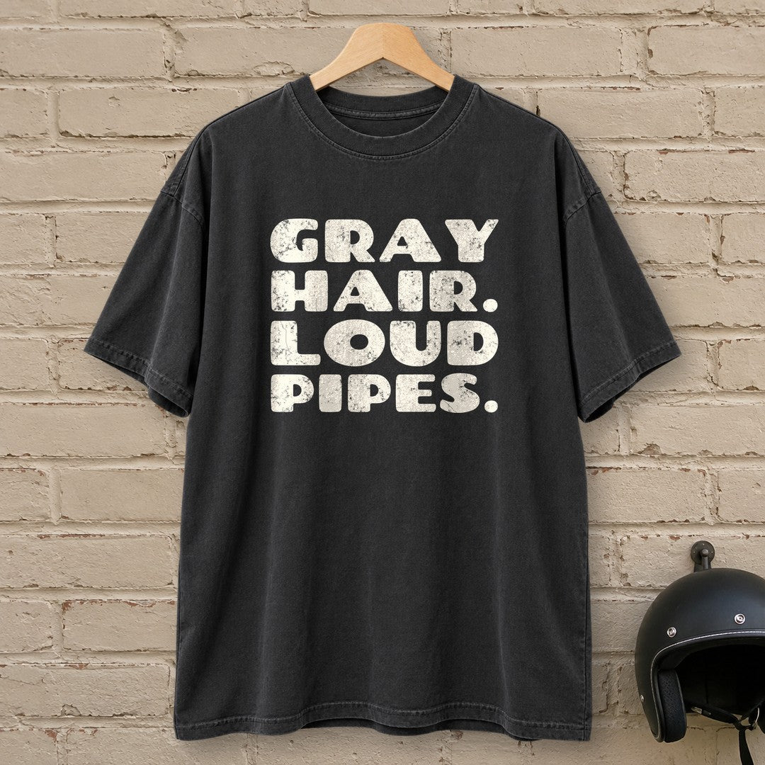 Gray Hair Loud Pipes Premium T-Shirt - Black - brick