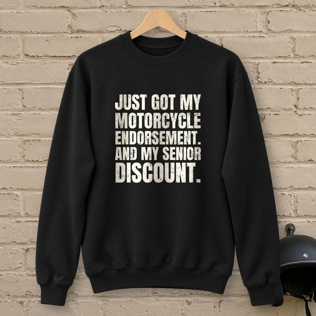 Senior Discount Rider Crewneck Sweatshirt - Black - brick