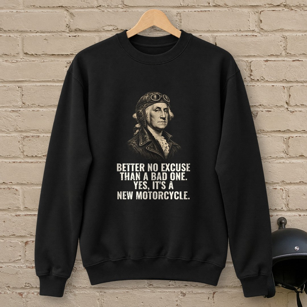 George Washington Better No Excuse Crewneck Sweatshirt - Black - brick