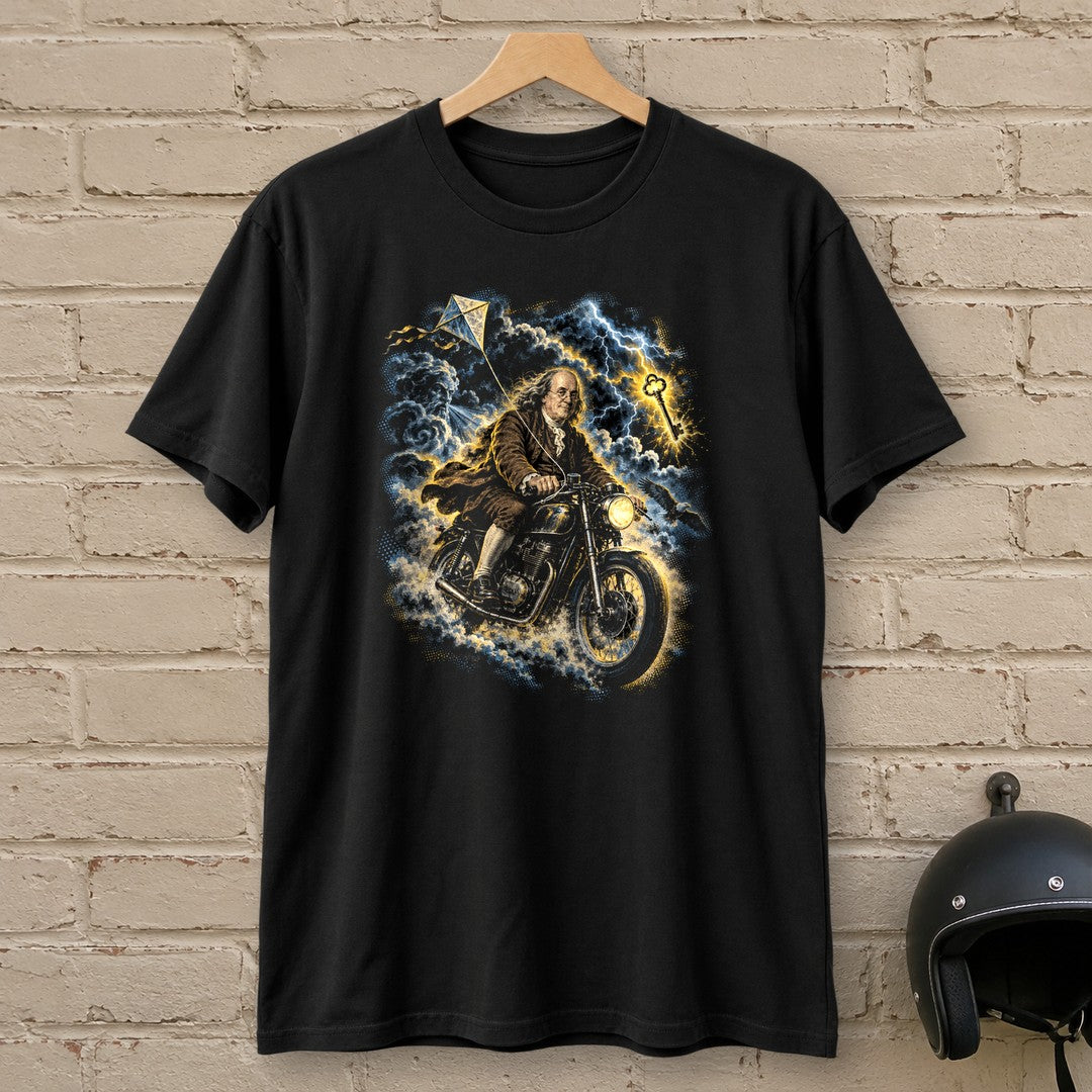 Benjamin Franklin Storm Rider T-Shirt - Black - brick
