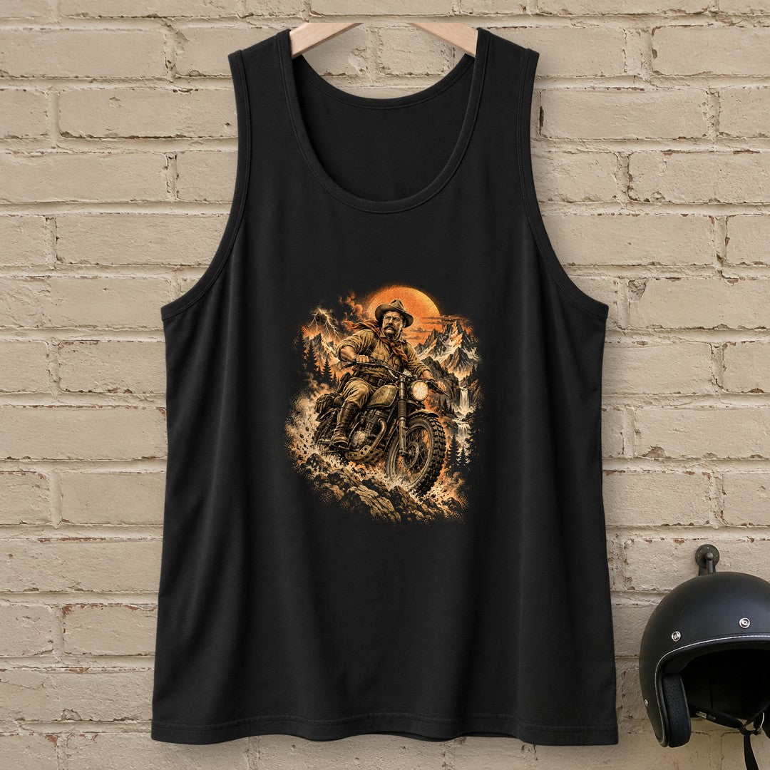 Theodore Roosevelt Mountain Trail Tank Top - Black - brick