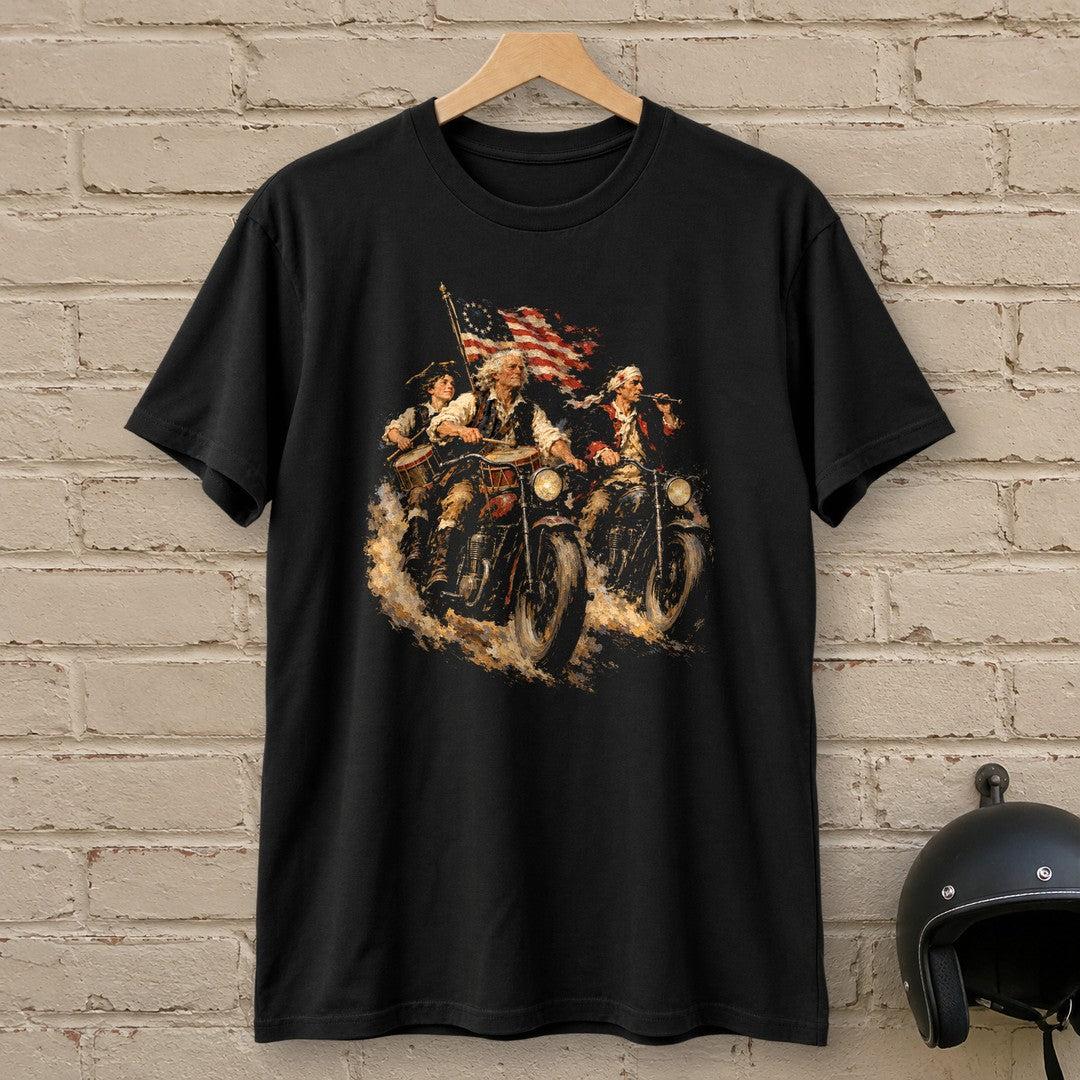Fife And Drum Riders T-Shirt - Black - brick