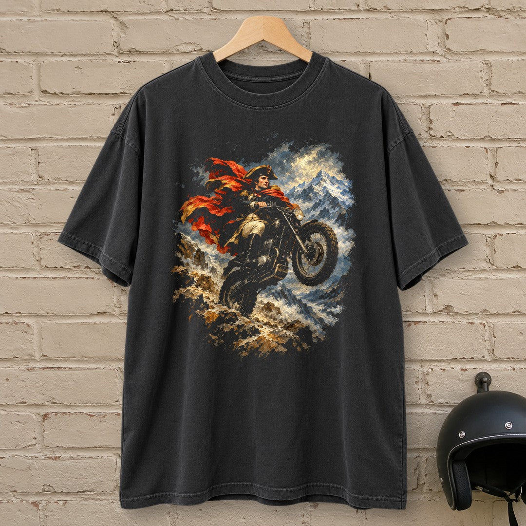 Napoleon Bonaparte Alpine Wheelie Premium T-Shirt - Black - brick