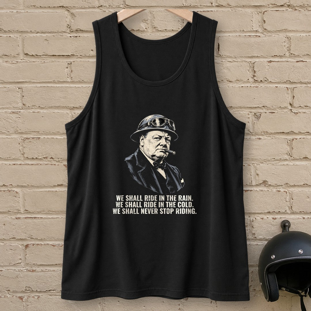 Winston Churchill We Shall Ride Tank Top - Black - brick