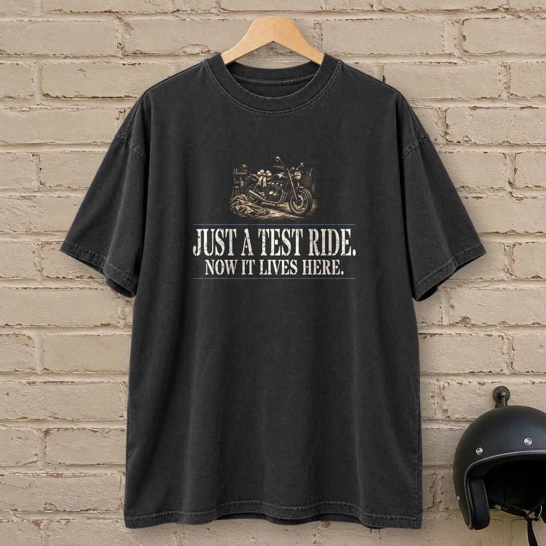 Just A Test Ride Premium T-Shirt - Black - brick