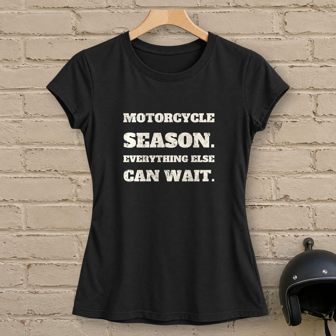 Motorcycle Season Women's T-Shirt - Black - brick