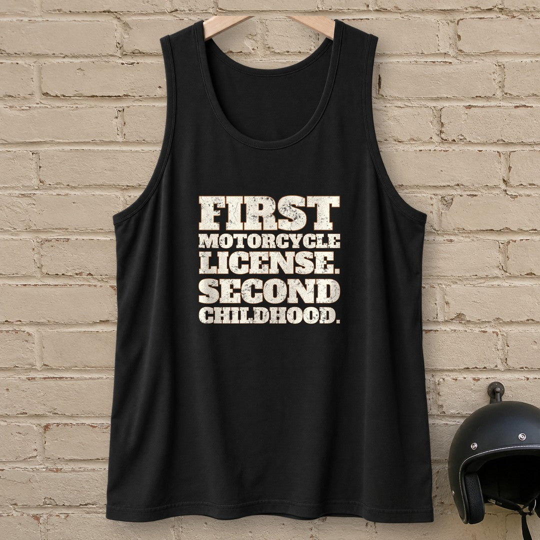 Second Childhood Tank Top - Black - brick