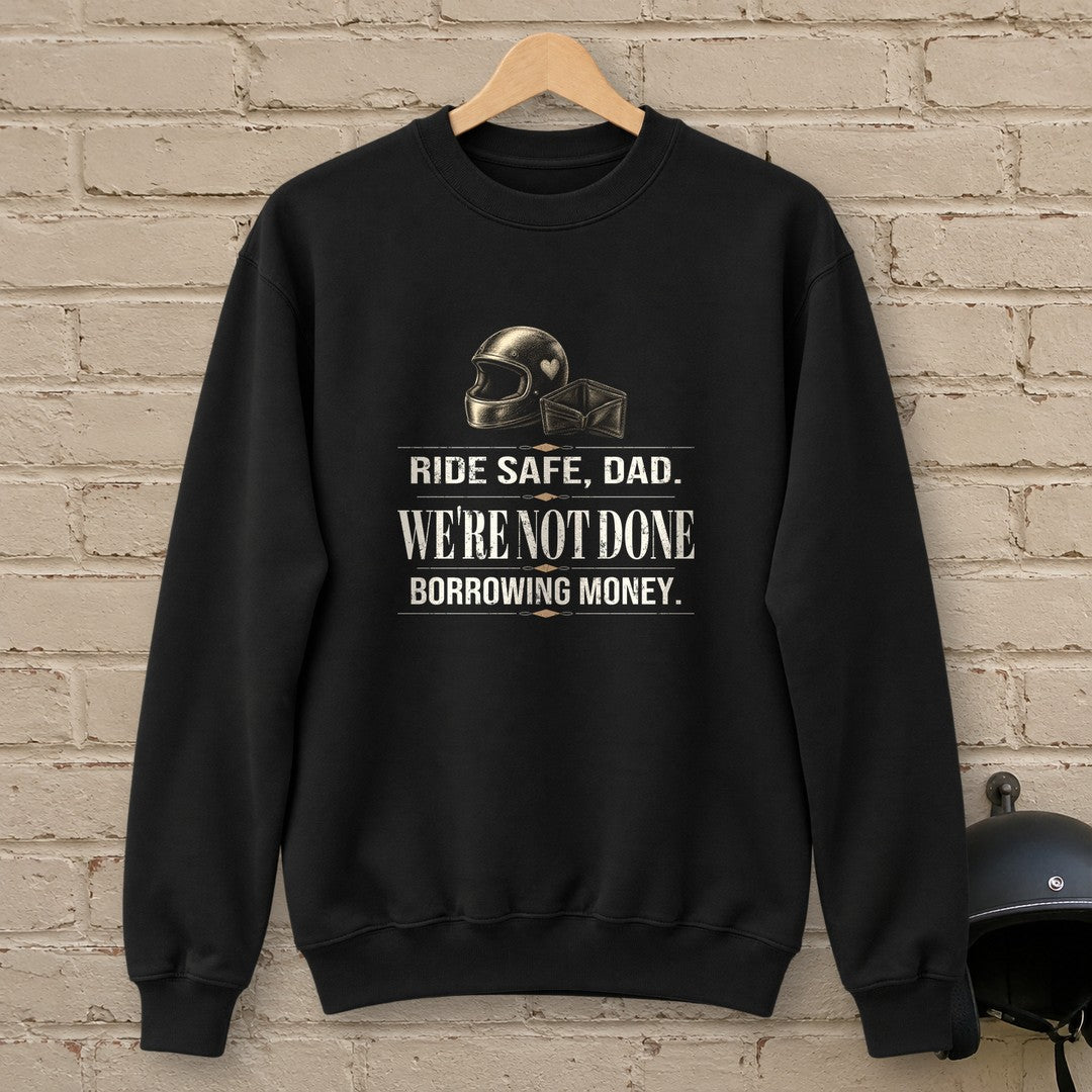 Ride Safe Dad Crewneck Sweatshirt - Black - brick
