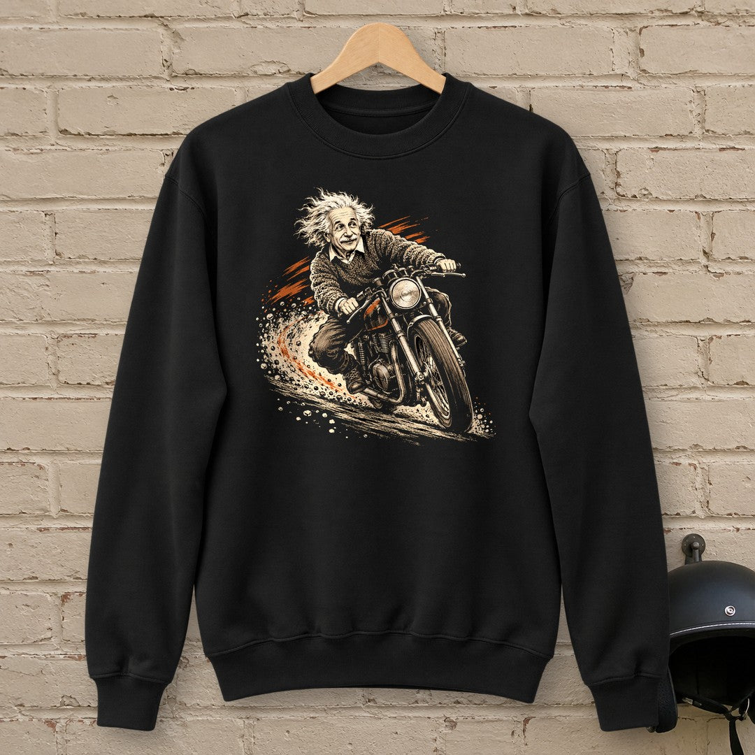 Albert Einstein Gravel Run Crewneck Sweatshirt - Black - brick