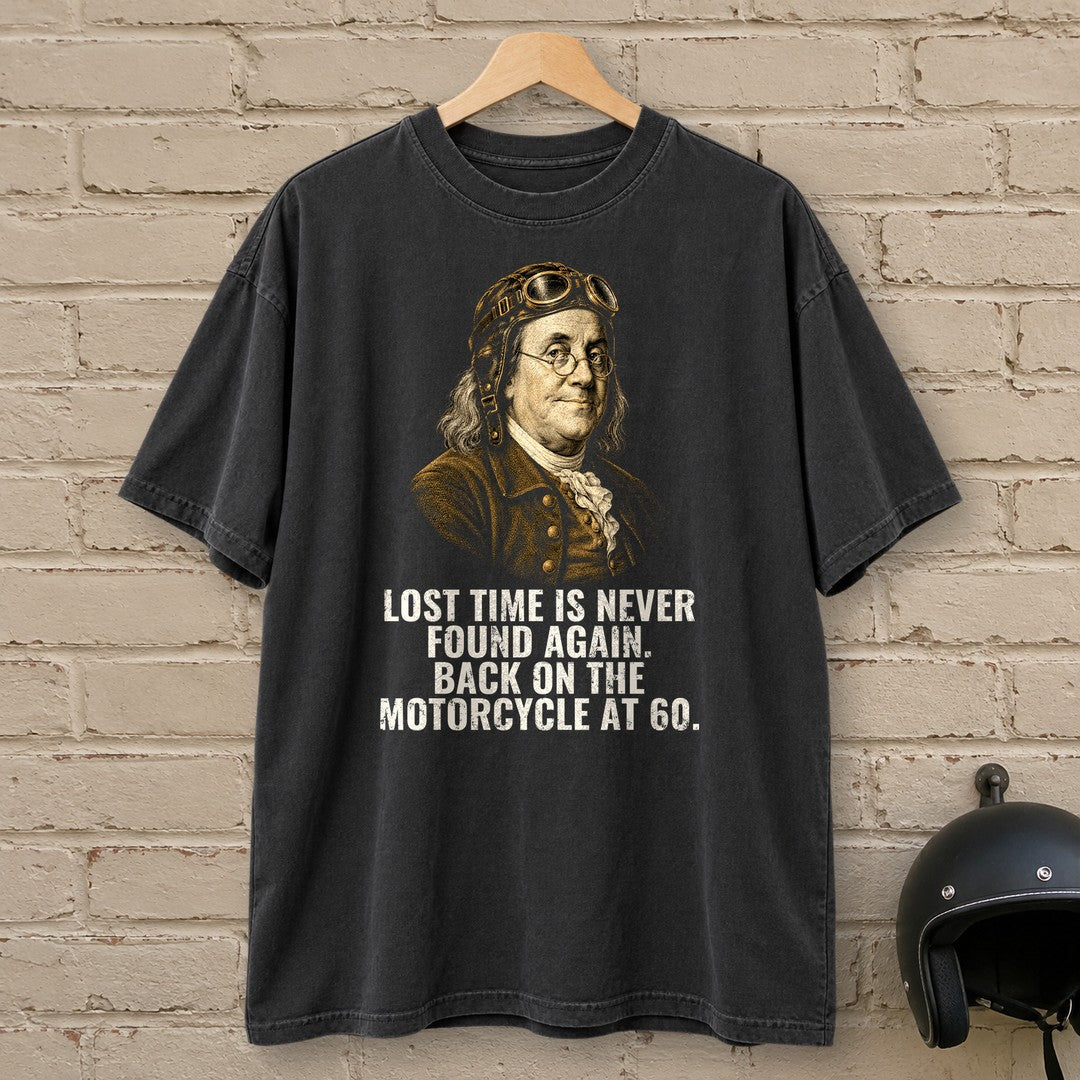 Benjamin Franklin Back On At 60 Premium T-Shirt - Black - brick