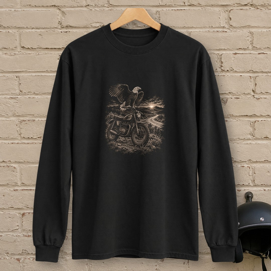 Eagle Lookout Long Sleeve T-Shirt - Black - brick