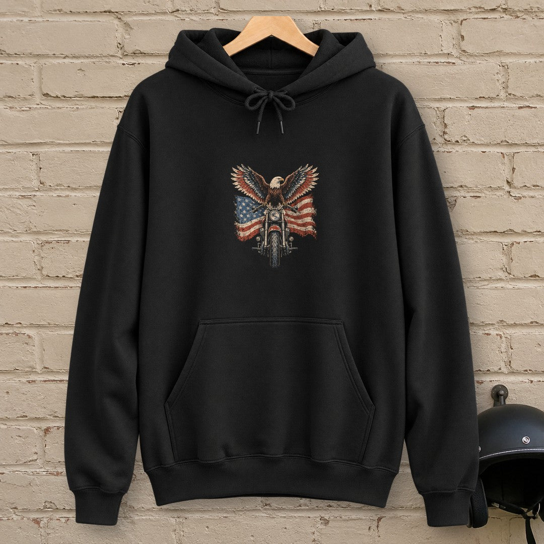 Eagle on the Handlebars Hoodie - Black - brick