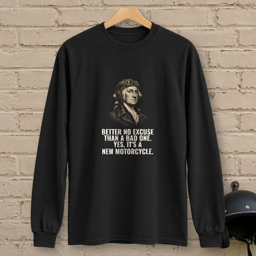 George Washington Better No Excuse Long Sleeve T-Shirt - Black - brick
