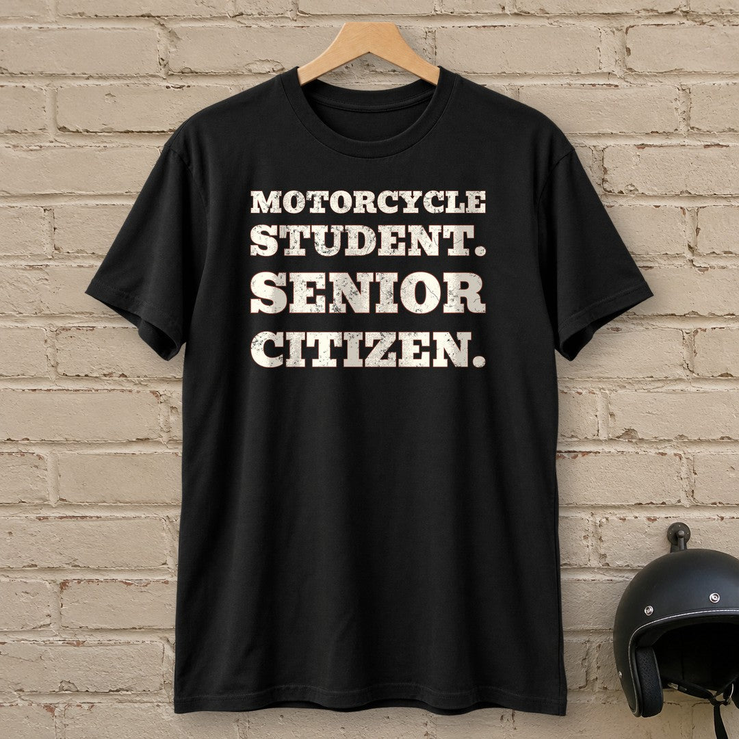 Motorcycle Student T-Shirt - Black - brick