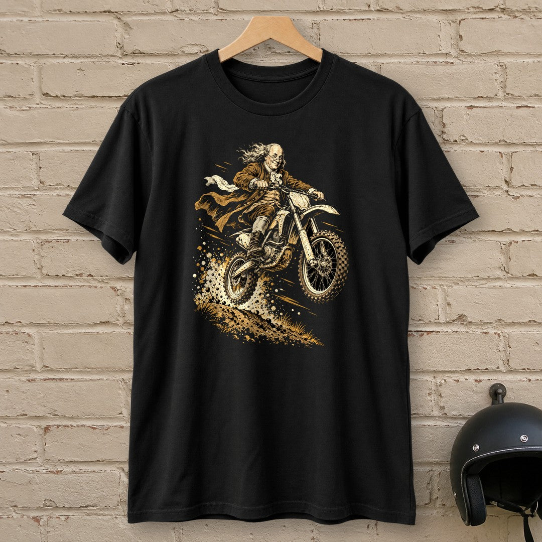 Benjamin Franklin Dirt Jump T-Shirt - Black - brick