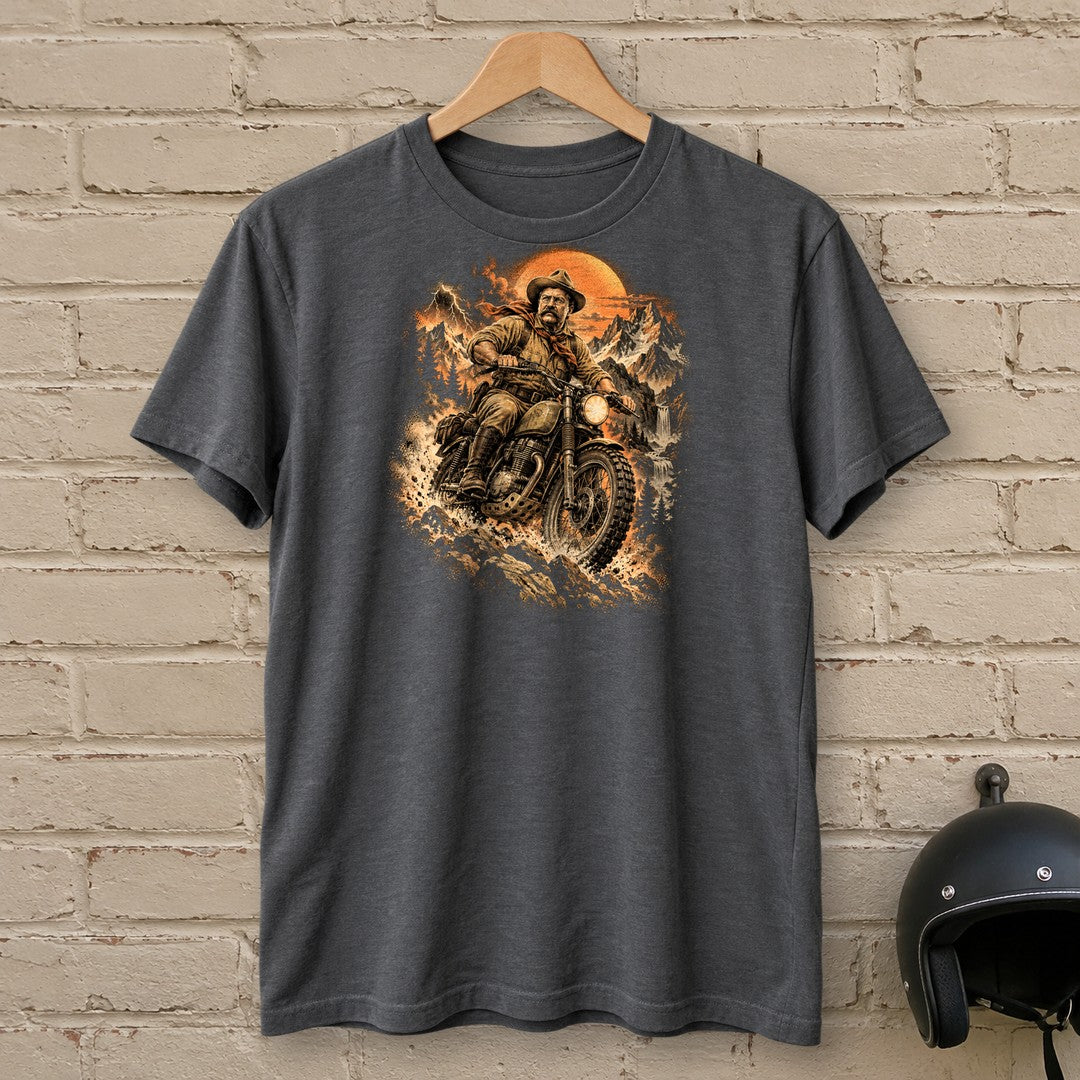 Theodore Roosevelt Mountain Trail T-Shirt - Charcoal - brick