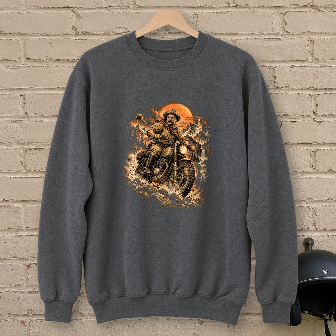 Theodore Roosevelt Mountain Trail Crewneck Sweatshirt - Charcoal - brick