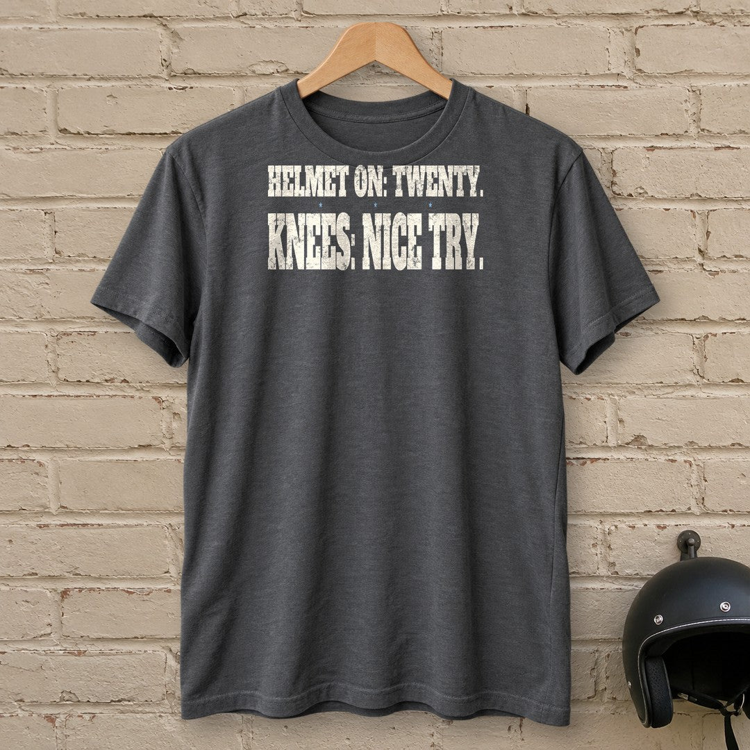 Helmet On Twenty T-Shirt - Charcoal - brick