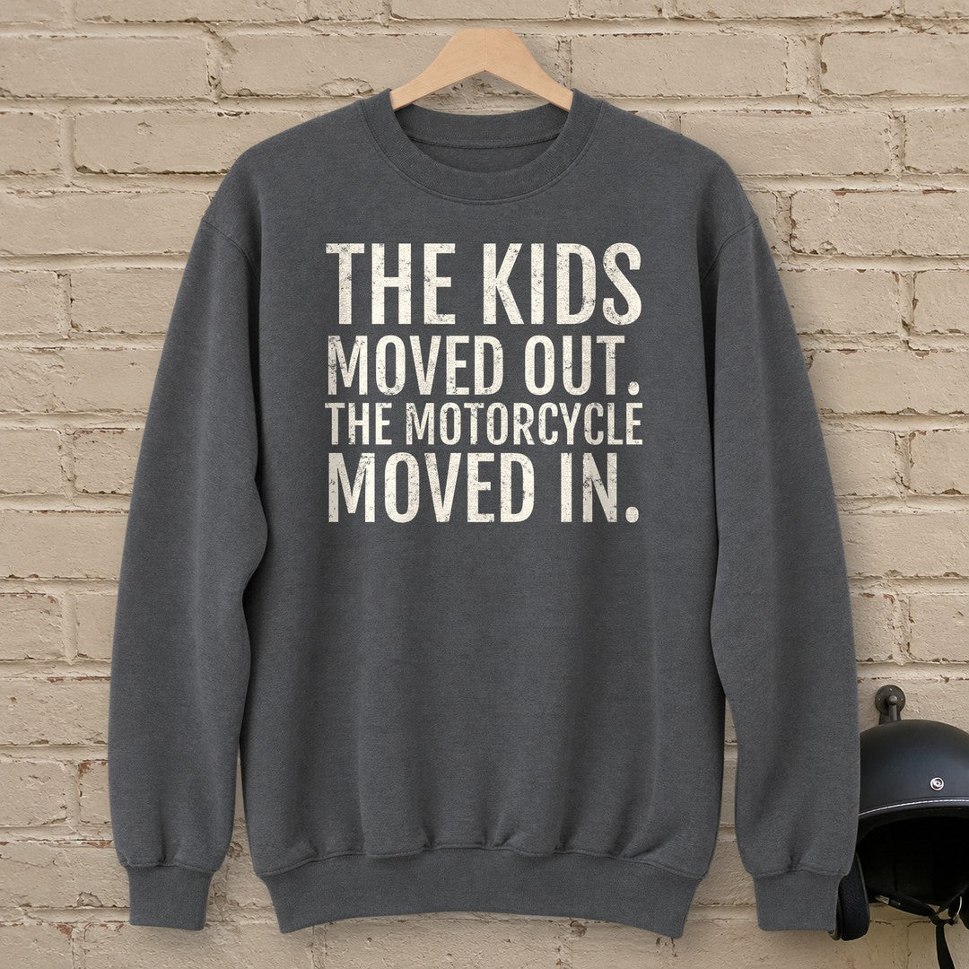 Kids Moved Out Crewneck Sweatshirt - Charcoal - brick