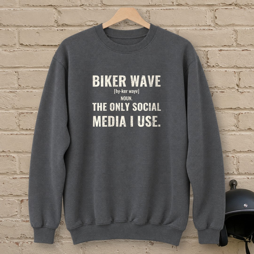 Biker Wave Crewneck Sweatshirt - Charcoal - brick