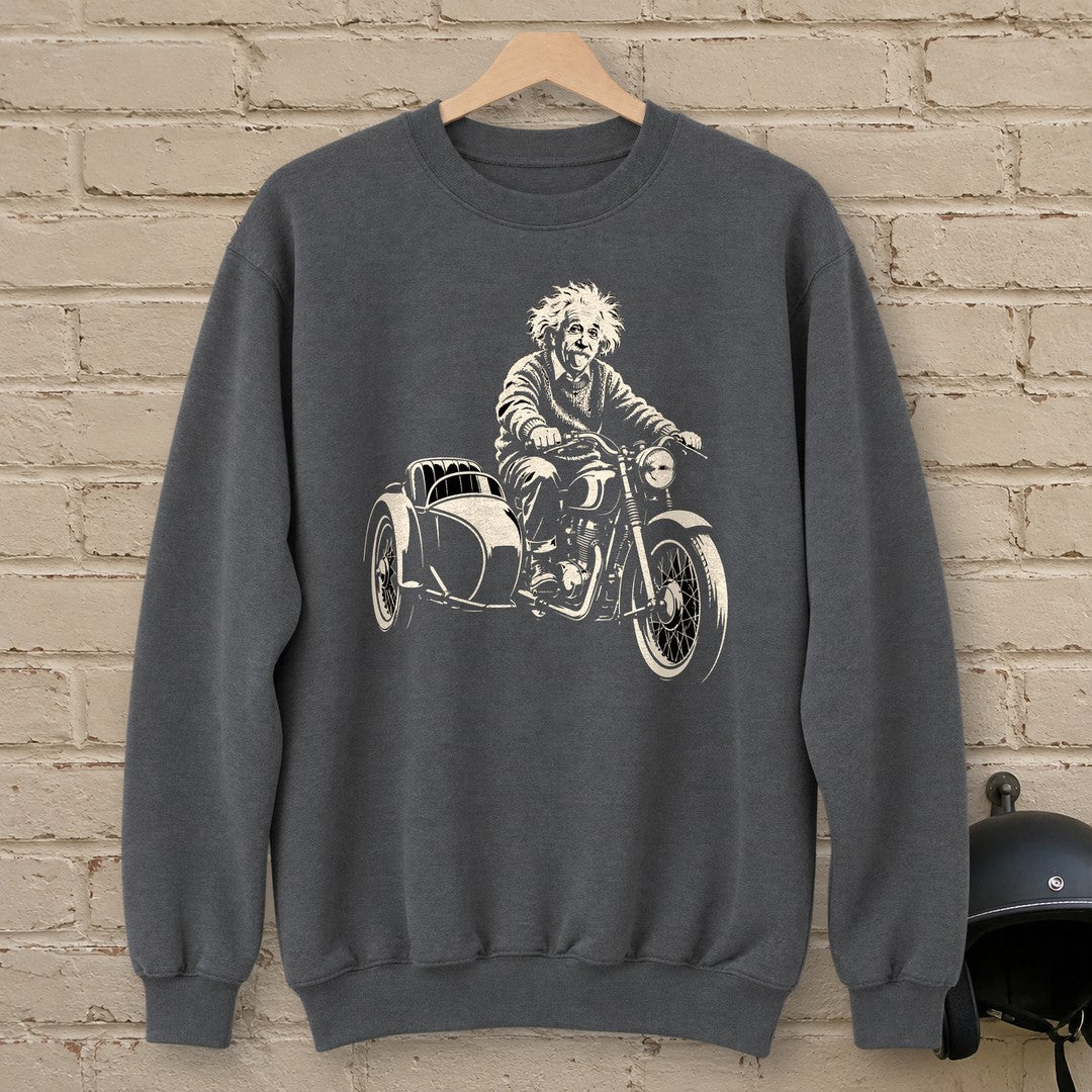 Albert Einstein Sidecar Crewneck Sweatshirt - Charcoal - brick