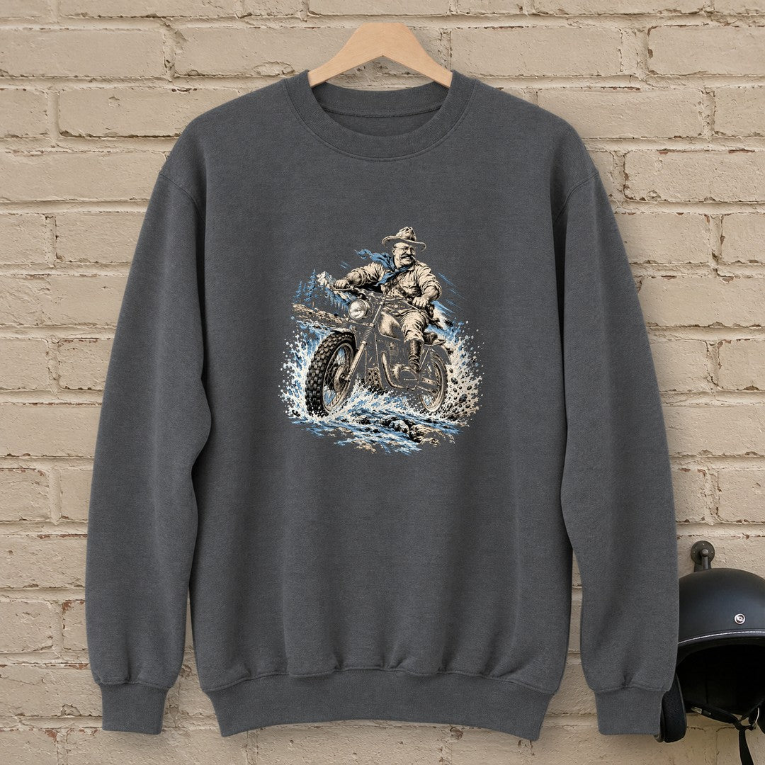Theodore Roosevelt River Crossing Crewneck Sweatshirt - Charcoal - brick